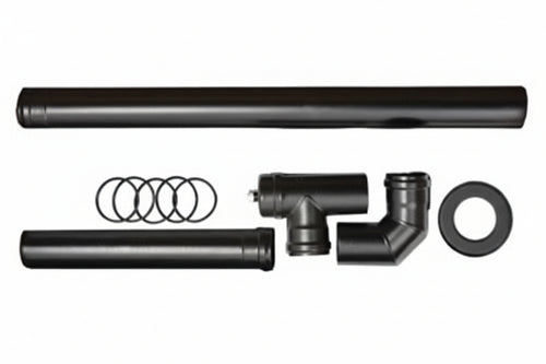 Kit Installazione Base Per Stufe A Pellet Nero Opaco Pesante Mm.1,2 Ø Cm.8 Save
