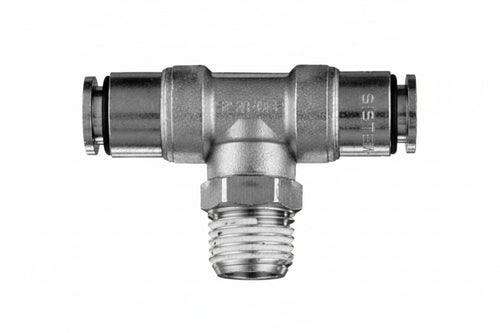 Raccorto T Girevole Filettato Maschio Centrale Conico- - Attacco 1/4M Ø Mm.10 Art.50/Dgc - 10 Pezzi Ani