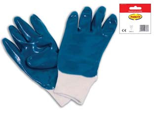 Guanti Da Lavoro In Tela Interamente Spalmato In Nbr Polso Maglia- - Tg.10 - 12 Blister Excel