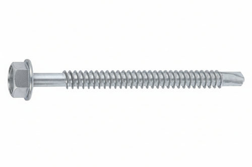 Vite Tirafondi Per Metallo Autoperforante In Acciaio Zincato Bianco- - Ø Mm.5,5X45 - 200 Pezzi Ambrovit