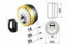Defender Magnetico Mag Monolito Antiacido Mr500 Ottonato Lucido Ø Mm.50X15H. 5 Chiavi Compatibile Serr. Cipierre Disec