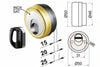 Defender Magnetico Mag Monolito Antiacido Mr503 Ottonato Lucido Ø Mm.50X15H. Compatibile C/Serrature Dierre Atra Disec