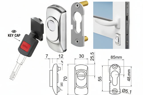 Defender Magnetico Per Cilindro Sagomato Mgsg15 Inox Satinato Mm.70X30X19H. Acciaio Inox Satinato Disec