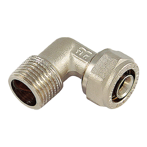 Raccordo A Stringere Curvo '1604' 20 X 1/2 - Maschio- 10 Pezzi - Tiemme