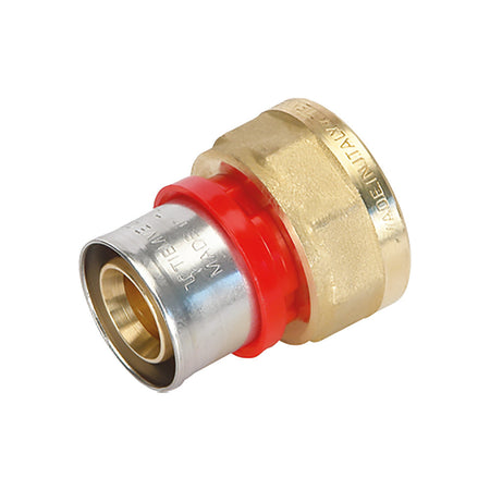 Raccordo A Pressare Diritto '1652Ct' 20 X 1/2 - Femmina- 10 Pezzi - Tiemme