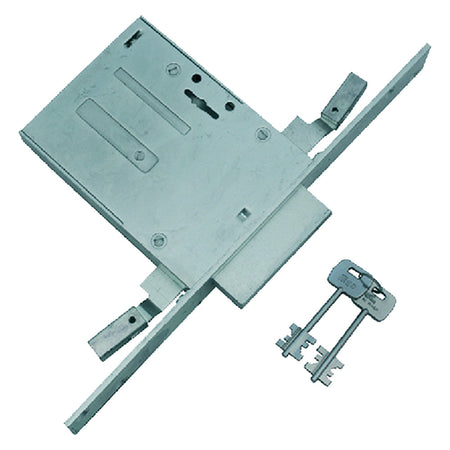 Serratura A Doppia Mappa Da Infilare Per Fascia Art. 663 E 70 - Scatola Mm 123 X 82 - Iseo