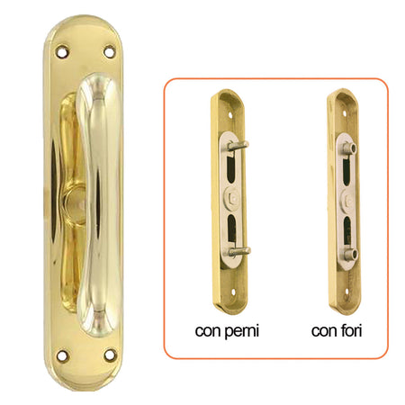 Cremonese 'Goccia' Con Perni - Oro Lucido Verniciato- 2 Pezzi - Forme