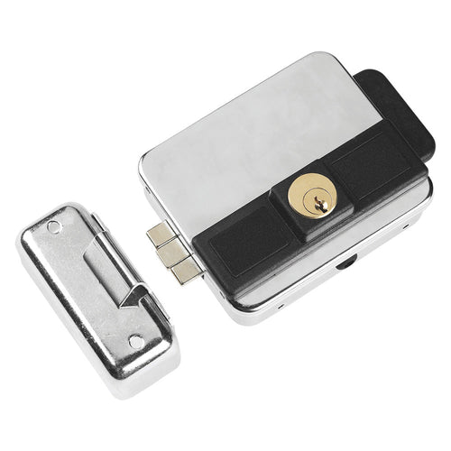 Serratura Elettrica Da Applicare Per Cancelli 'Multipla' E 50 > 70 Cilindro Fisso - Zincata - Corni