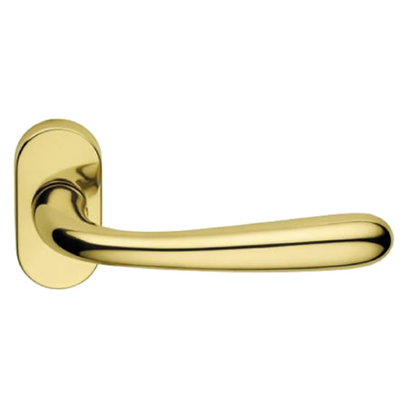 Maniglia Porta Blindata Rosetta Ovale 'Goccia' Sx - Lucido Verniciato - Forme