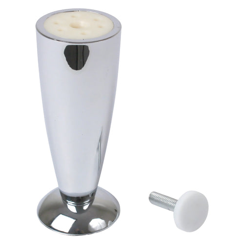 Piedino Per Mobili Regolabile Conico H.Mm 120 - Cromo- 5 Pezzi