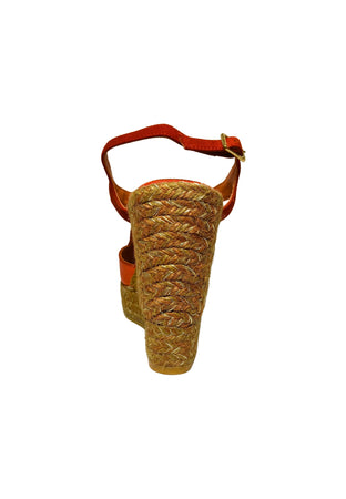 KANNA Scarpe Donna Kanna Sandalo Rosso intrecciato- Chiusura con cinturino-Combi4 da donna