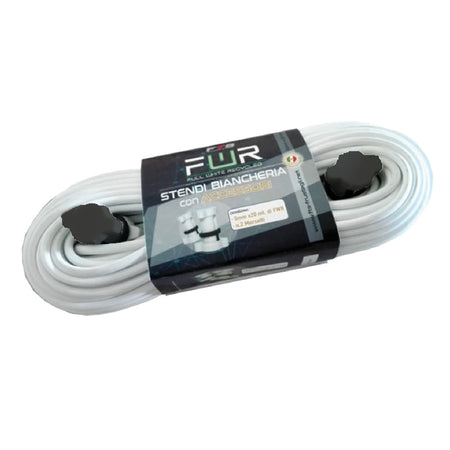 Cavetto Stendibiancheria Con Morsetti 'Fwr' Ø 5 X Mt 20 - Fts