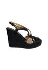 KANNA Scarpe Donna Kanna Sandalo Lady Negro-Diamant off White- Chiusura con cinturino da donna
