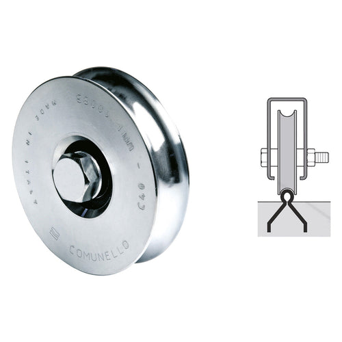 Ruota Per Cancelli Gola A 'U' Ø 80 1 Cuscinetto 310 H.Gola 7,5 Mm - Comunello