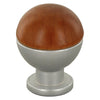 Pomolo In Legno/Ottone Sferico Art. 735 Mm 18 Noce Chiaro- 25 Pezzi
