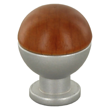 Pomolo In Legno/Ottone Sferico Art. 735 Mm 18 Noce Scuro- 25 Pezzi