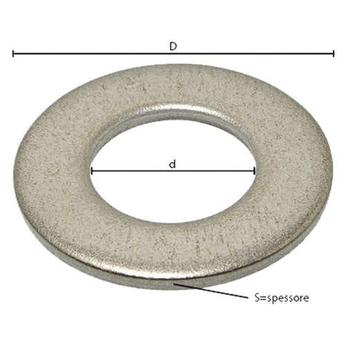Rondella Piana Comune M 8 - 1,8 X 16 X 8,6 Mm - 10 Centinaio