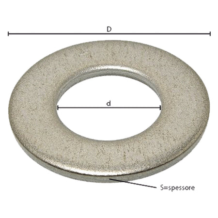 Rondella Piana Comune M 10 - 2,2 X 20 X 10,8 Mm - 10 Centinaio