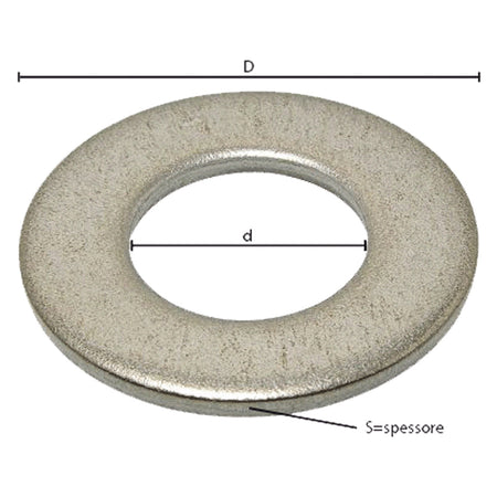 Rondella Piana Comune M 16 - 3,3 X 30 X 17 Mm - 4 Centinaio