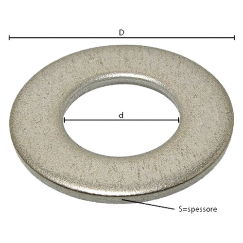 Rondella Piana Comune M 20 - 3,3 X 37 X 21 Mm - 2.5 Centinaio