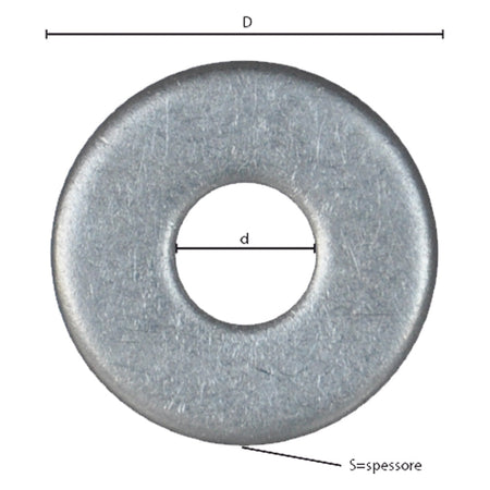 Rondella Grembialina Inox A2 M 5 - 1,2 X 15 X 5,3 Mm - 10 Centinaio