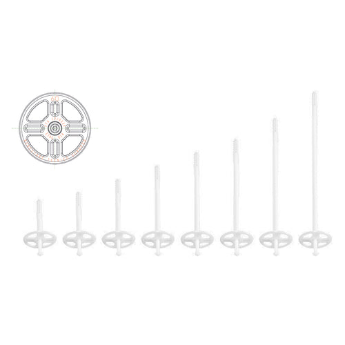 Tassello Pannelli Isolanti Con Chiodo Polietilene Lunghezza Mm 220- 250 Pezzi - Bricogo