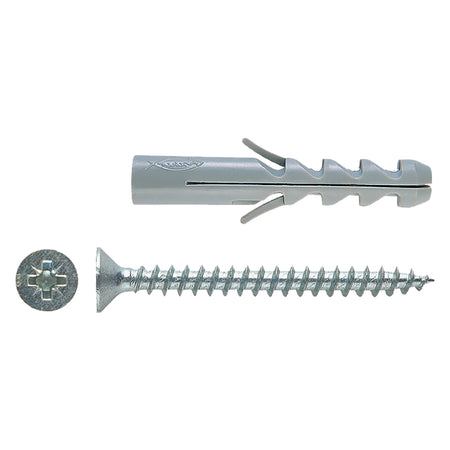 Tassello Nylon Con Vite 'Sv' S8V Ø 8 X 40 - Vite 5X50 Mm- 50 Pezzi - Fischer