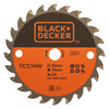 Lama Tct Per Mini Sega Circolare 'A7525-Xj' Ø 85 Mm Foro 10 Mm - 24 Denti - Black Decker