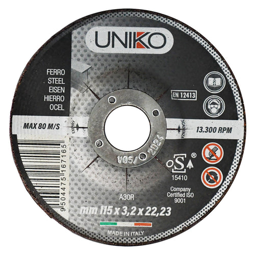 Mola Abrasiva Per Ferro Ø 115 X 3,2- 25 Pezzi - Uniko