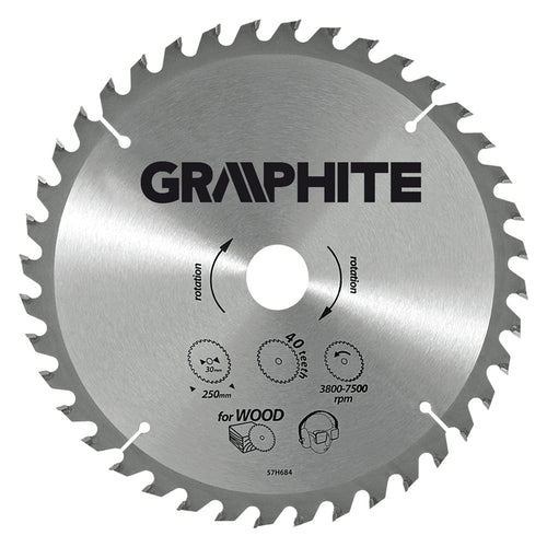 Disco Per Sega Circolare Ø 185 Mm - Foro 30 Mm - Graphite