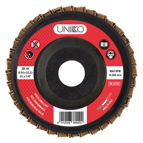 Disco Lamellare Per Ferro Ø 115 Gr. 120- 10 Pezzi - Uniko