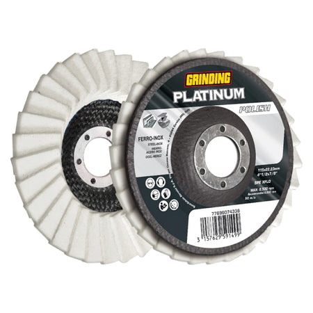 Disco Lamellare 'Platinum Polish' Per Ferro/Inox Ø 115 X 22,23 Mm- 10 Pezzi - Grinding