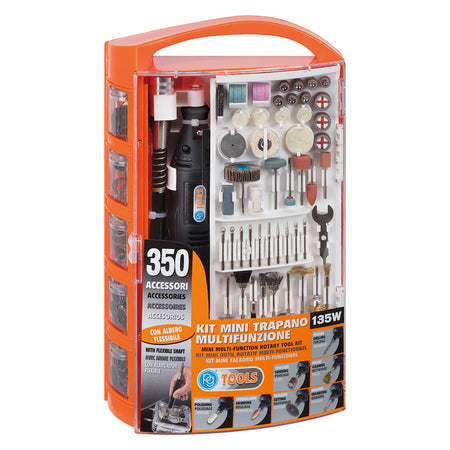 Trapano Mini Multifunzione In Kit 135 W Con 350 Accessori - Pg