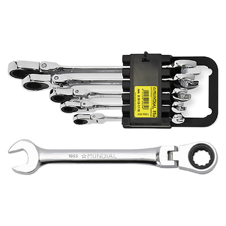 Serie Chiavi Combinate A Cricchetto Snodate 5 Pezzi - Mundial