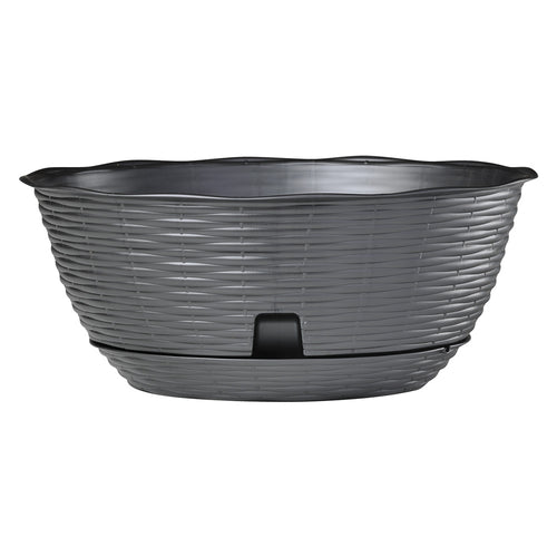 Ciotola Per Fiori 'Paglia' Ø Cm 20Xh.8,5 Lt.1,6 - Antracite- 12 Pezzi - Bama