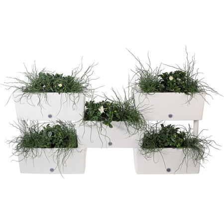 Kit Fioriere Componibili 'Brick' Kit 5 Pz - Colore Panna - Bama