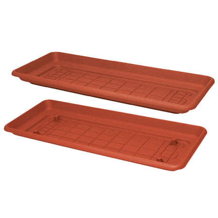 Sottovaso Per Fioriera Rettangolare 'Maxi' Cm 60 X 30 - Con Incavi Per Predisposizione Ruote - Ics