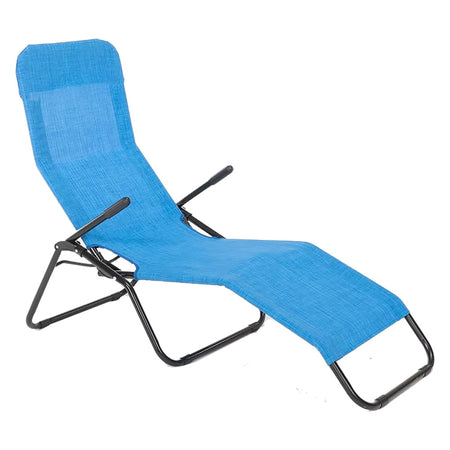 Sdraio Pieghevole Con Braccioli 'Tropea' Telo Blu - Lif