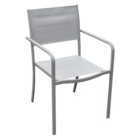 Sedia Acciaio Con Braccioli 'Albio' Tessuto Tortora - Lif