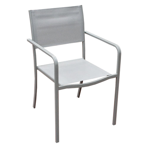 Sedia Acciaio Con Braccioli 'Albio' Tessuto Tortora - Lif