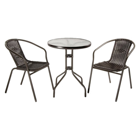 Set Giardino In Polyrattan 'Achille' Colore Marrone/Antracite - Lif