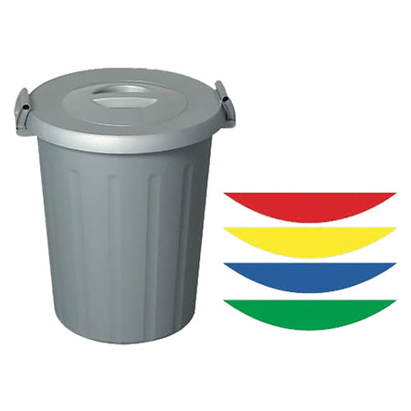 Bidone Immondizia Lt. 25 Grigio - Manici Personaliz.- 6 Pezzi - Ics