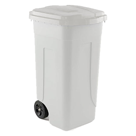 Bidone Immondizia Carrellato 'Ottanta' Lt. 80 - Grigio/Coperchio Rosso - Mobil Plastic