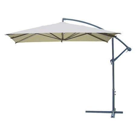 Ombrellone Quadro Da Giardino Decentrato A Braccio Mt 3 X 3 - Colore Ecru' - Lif