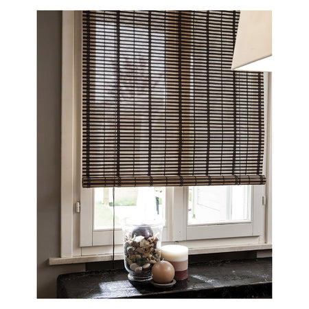 Tapparella In Listelli Di Bambu' Cm 120 X 250 - Marrone Scuro
