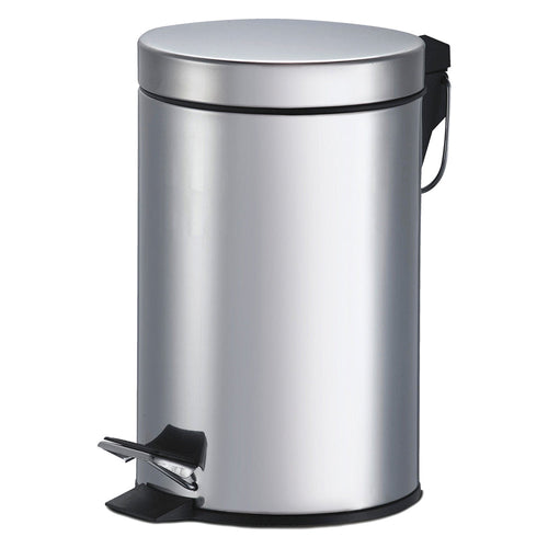Pattumiera Tonda In Acciaio H.26 - Ã? 20 Cm
