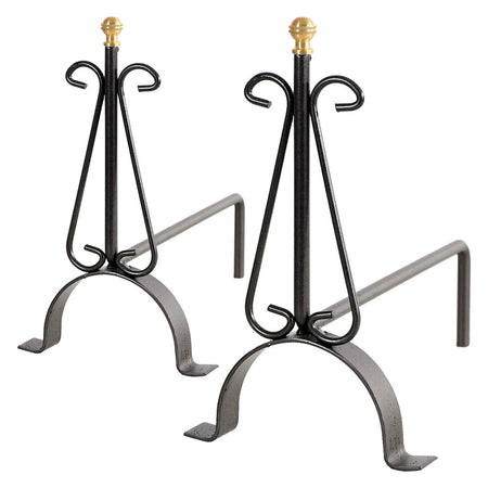 Coppia Alari 'Liscio' Cm 20 X 35 X H.33 - 2 Pezzi - Mille