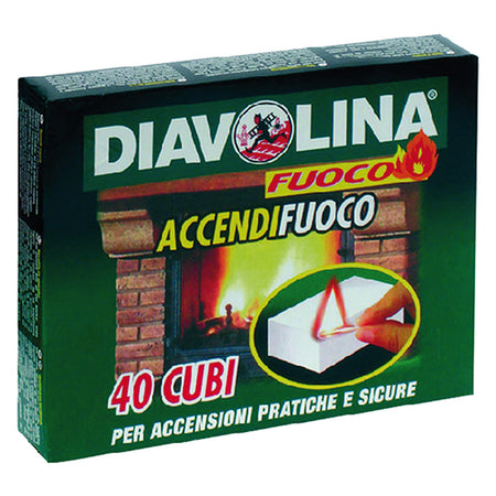 Diavolina 'Accendifuoco' 40 Cubi - Art. 15300- 24 Confezione - Diavolina