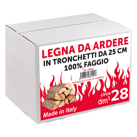Legna Di Faggio Da Ardere 28 Decimetri Cubi - In Scatola - Kasart