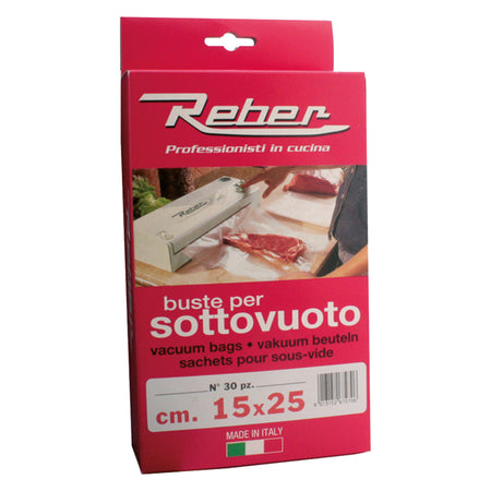Sacchetti Pretagliati Per Sottovuoto Scatolati 15 X 40 Cf.40 Pz - Reber